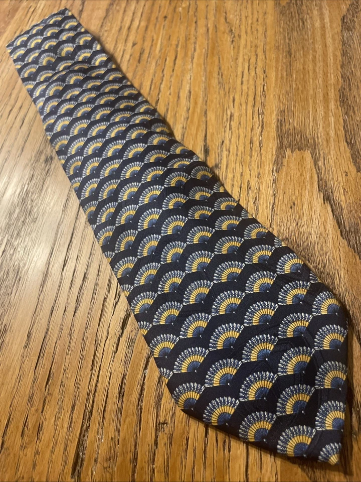 Vintage EUC Antonio Ricci Geometric Fans Silk Tie Necktie Made In Italy - Image 1 of 4