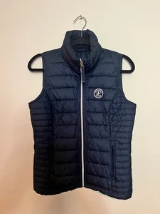 Abercrombie Fitch Women’s  Puffer Vest Full Zip Navy Blue Size Medium  - Picture 1 of 12