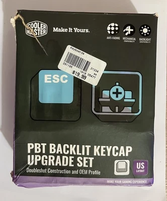 Cooler Master Backlit PBT Keycap Upgrade  Set - 90 Keys - Black And White -Read- - Image 1 of 4