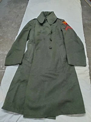 WW2 Named 1942 US Marine Corps Green Wool Uniform Overcoat Ships Free - Image 1 of 4