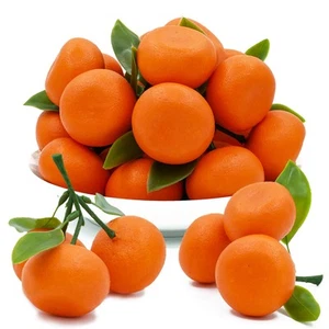 Mini Artificial Orange 15Pcs 5 Clusters Fake Simulation Kitchen Decor - Picture 1 of 7