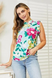 Top floral romántico con volantes - Imagen 1 de 9