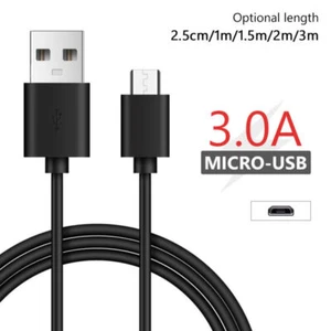 Cable Data Charger 25cm 1m 1.5m 2m 3m Micro USB 3A Xiaomi For Android Samsung - Picture 1 of 9