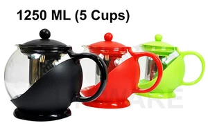 Teiera Caffettiera con Filtro Rimovibile in Acciaio Inox,1250ml (5 Tazze) - Foto 1 di 7