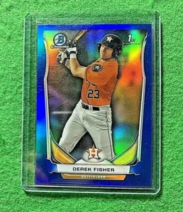 DEREK FISHER BLUE PRIZM CARD SP#/399 ASTROS 2014 TOPPS FIRST BOWMAN CHROME SP - Picture 1 of 12