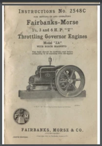 Fairbanks Morse Z Throttling Governor Engines ZA INSTRUCTIONS parts manual 28 pg - Picture 1 of 1
