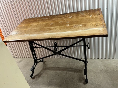 Keuffel & Esser 1900 Cast Iron Industrial Drafting Drawing Table Kitchen Island Cover
