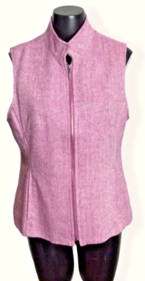 Chaleco Coldwater Creek Talla 12 Bolsillos Forrados Púrpura Cremallera Completa  Foto 1 de 4