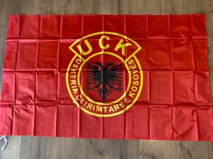 UCK FLAG NEW KOSOVO ALBANIA BANNER 148 X 96 CM DOUBLE HEADED EAGLE STANDART - Picture 1 of 4
