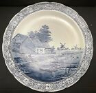 Vintage Boch For Royal Delft Blue White 15 1/4" Plate Windmill And Cottage