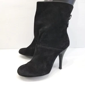 Rampage Elsa Black Suede Slouchy Ankle Boots Stiletto Soft Leather Size 8M - Picture 1 of 7