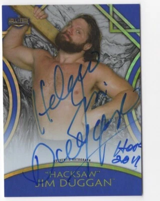 Hacksaw Jim Duggan 2018 Topps WWE Legends Autograph Card Auto WWF Blue /25 - Image 1 of 2