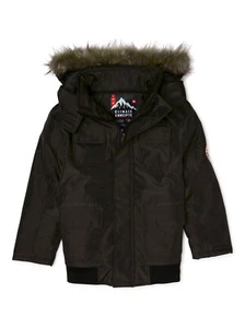Boys Winter Oxford Jacket w/ Faux Fur Trim Hood – Climate Concepts Warm Coat - Picture 1 of 8