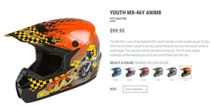 Nuevo en caja Casco GMAX Juvenil Mediano MX-46Y Anim8 MX/ATV/UTV Naranja, Amarillo OSR - Imagen 1 de 10