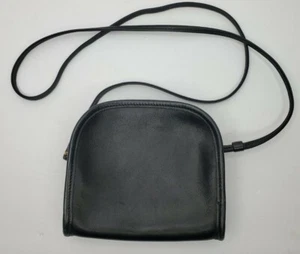 Vintage Coach Black Leather Abbie Zip Bag Shoulder Crossbody Yellow K8P 9017 - Picture 1 of 4