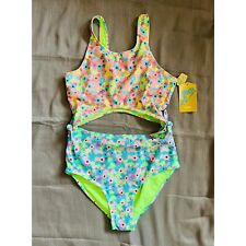 NWT Thereabouts Girls 14 Monokini Floral UPF 50 