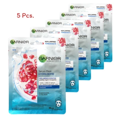 Garnier Serum Sheet Mask Skin Replumping Hydration for Dehydrated 28 g x 5 Pcs. - Image 1 of 4