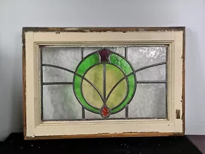 More details for art deco stained leaded glass window panel