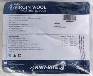 Knit Rite Schurwolle Prothese 5-fädig Socke Fleece verstärkte Spitze NEU - Bild 1 von 4