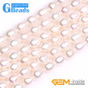 Freshwater Nugget Rice Cultured Smooth Pearl Stone Loose Beads Jewelry Making