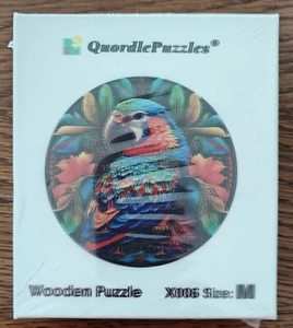Quordle Wooden Puzzle Stained Parrot X006 Size Medium -New - Picture 1 of 3