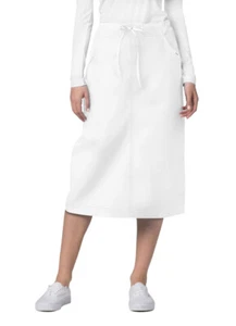 Adar Women Medical Nurse Uniform Mid Calf Length Drawstring 2 Pocket Scrub Skirt - Picture 1 of 60