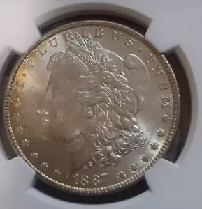 1887 Morgan Silver Dollar $1 NGC MS63 - Picture 1 of 4