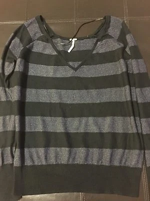 Free People Black Gray Sweater Size Small Petite - Image 1 of 4