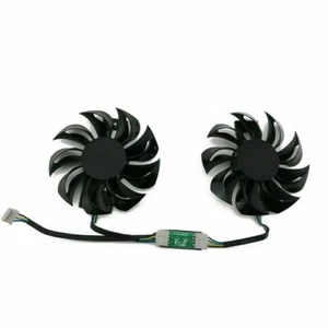 Pair Fans Cooler Fan For POWERCOLOR RX460 RX560 GA81B2U 75mm Graphics Card - Picture 1 of 4