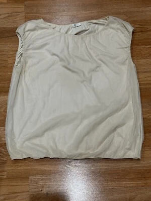 Regata feminina BRUNELLO CUCINELLI creme marfim sem mangas tamanho nós M.!! - Imagem 1 de 4