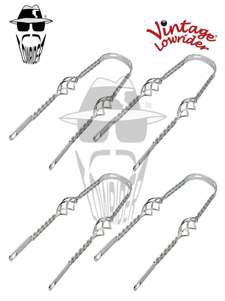 4 Vintage Lowrider 20" Double Square TWISTED CAGE Fender Brace Chrome Bicycle. - Image 1 of 1