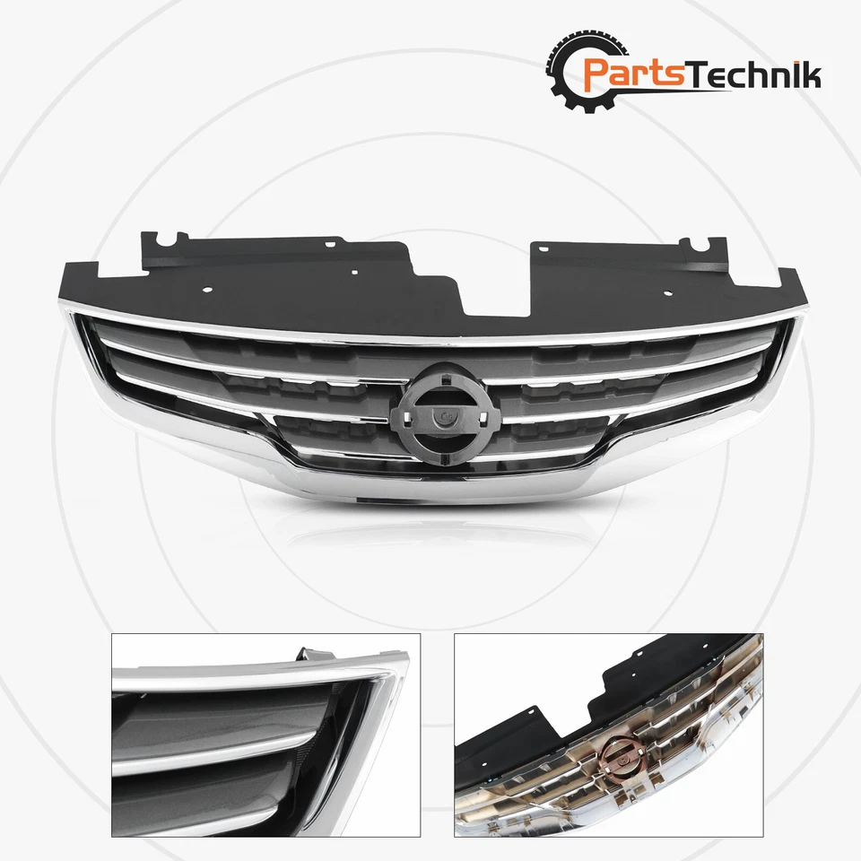 Grille Assembly For 2010-2012 Nissan Altima Sedan Chrome Shell with Black Insert — 第 1/4 张图片