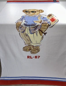 NEW RALPH LAUREN Beach Towel 35x66 POLO Girl Beach BEAR RL-67 French Terry $118  - Picture 1 of 4