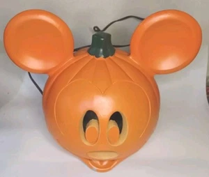 VTG Mickey Mouse Halloween Blow Mold Pumpkin - Picture 1 of 4