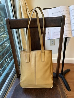 Vintage 90s Coach Hampton Lunch Tote 7776 Shoulder Bag Purse Tan Leather 1992 - Image 1 of 4