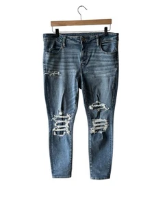 American Eagle Women's Size 12 Short Distressed Stretch Skinny Jeans - Picture 1 of 9