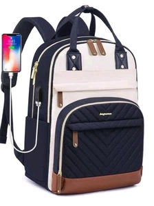 Laptop Backpack for Women Bag - 17.3 Inch Blue And White Phone Not Included - Picture 1 of 7