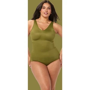 Ruby Ribbon Style 2019 V Neck Foliage Slimming Shaping Stretch Tank Top Gr. 40 - Bild 1 von 5