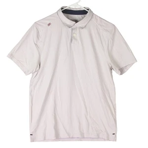 Rhone Commuter Polo Shirt Mens Size Medium Pink Polka Dot Performance Stretch - Picture 1 of 12