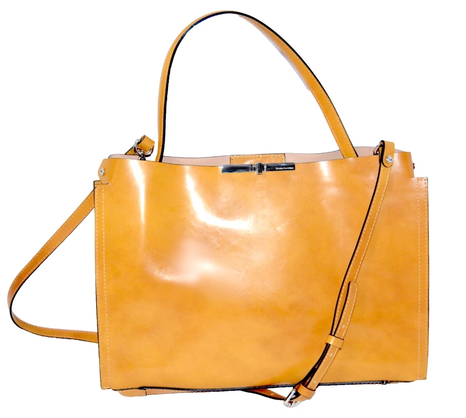 Gianni Chiarini 斜挎包芥末黄色挎包钱包意大利制造 — 第 1/4 张图片