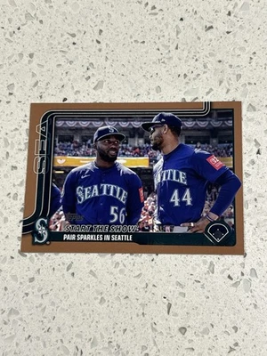 2025 Topps Update Seattle Mariners Julio Rodriguez Randy Arozarena Gold /2025 - Image 1 of 2