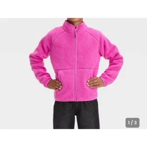 Kids Solid Fleece Jacket - Cat & Jack (Size XXL, Pink) - Picture 1 of 6