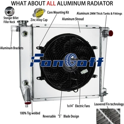For 1985-1994 Ford Ranger Explorer Bronco II 2.9L 4.0L 3-Row Radiator Shroud Fan - Image 1 of 4