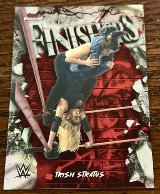 2025 Topps Finest WWE Trish Stratus Finishers Red Refractor /5 1:808 Packs!  - Image 1 of 2