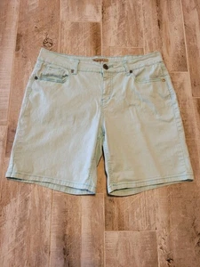 Pantalones cortos RUFF HEWN, verde aguamarina para mujer, talla 12, elásticos - Imagen 1 de 5