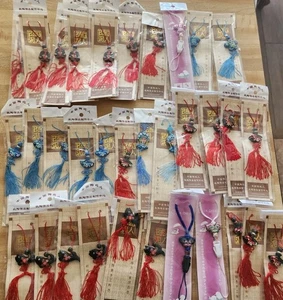 Lote de 33 adornos asiáticos con borla de nudo amuletos chinos de buena suerte joyería artesanal B6 - Imagen 1 de 4