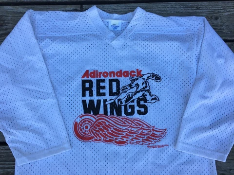 RARE Adirondack Red Wings Jersey Vtg 90s 80s hockey Detroit AHL minor shirt Cover
