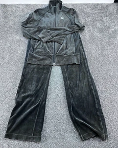 Nike Womens Black Velour Tracksuit Set Jacket & Pants Size Small - Picture 1 of 18
