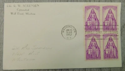 First Day Of Issue WA DC 1957 Those Who Helped Fight Polio Stamp Envelope Cover - Image 1 of 4