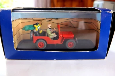 Tintin La Jeep Willys Rouge De Tintin Au Pays De L’or Noir ATLAS 1/43 - Photo 1/4